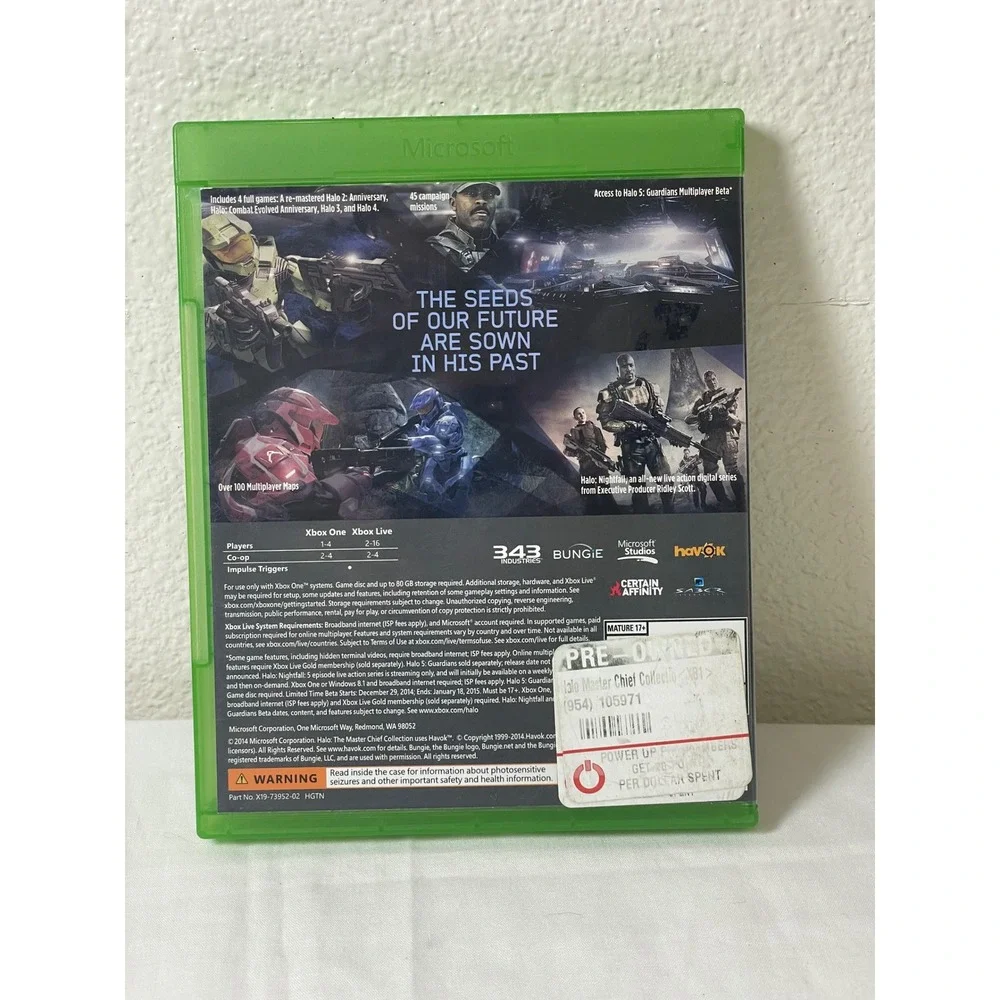 Microsoft Halo The Master Chief Collection Xbox One OS Green Excellent Shooter